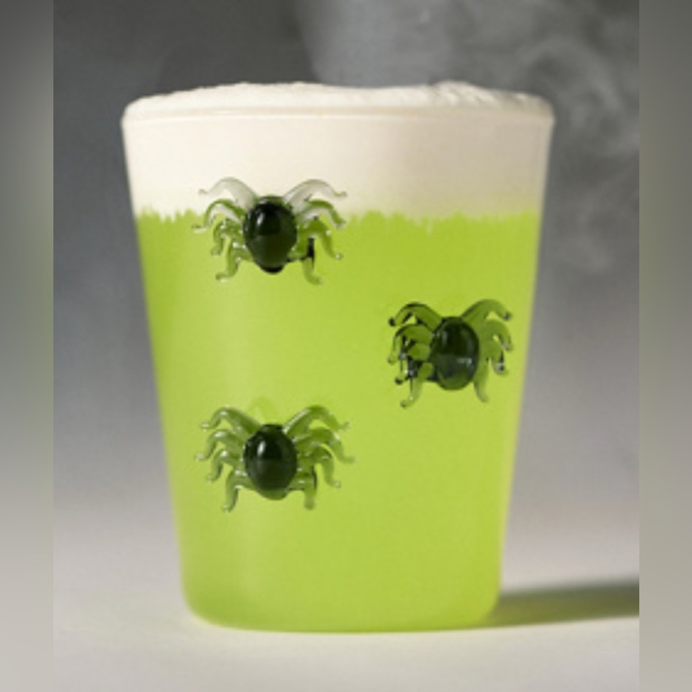 Anthropologie Halloween 3D Spider Hand-Blown Glass Juice Tumbler/Cup New In Box